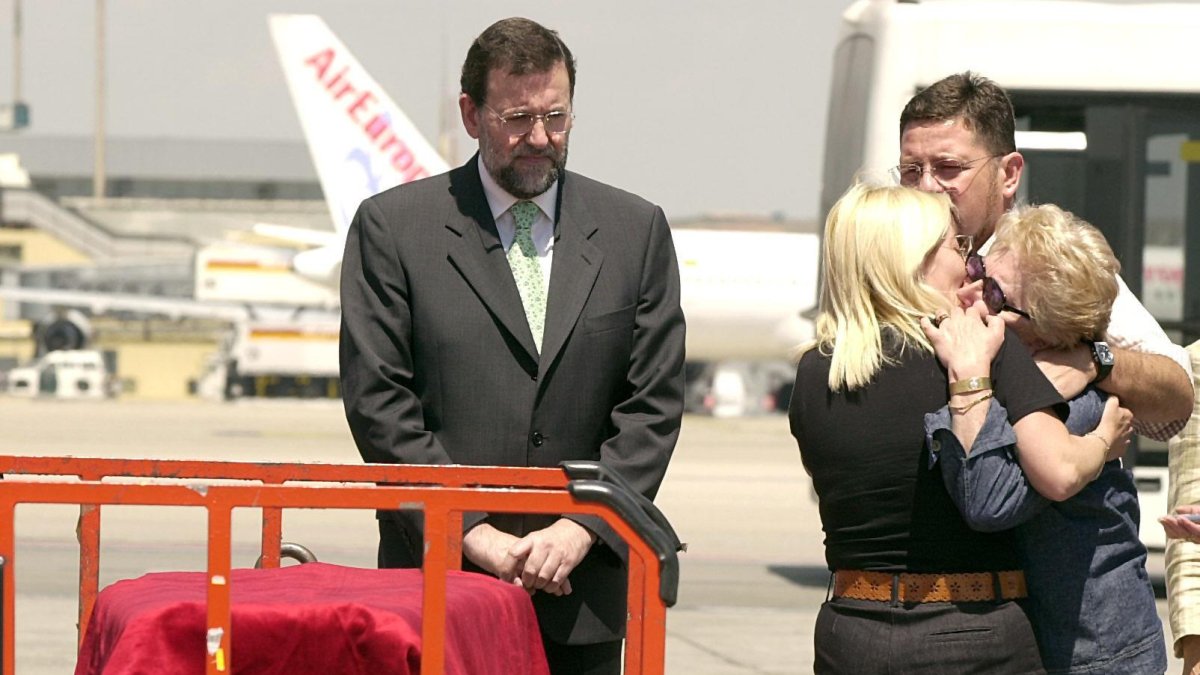 Llegada del cuerpo del empresario a Madrid en 2003