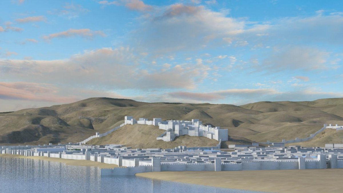 Recreación idealizada de Almería durante la época de la dominación musulmana realizada por la Fundación Ibn Tufayl de Estudios Arabes.