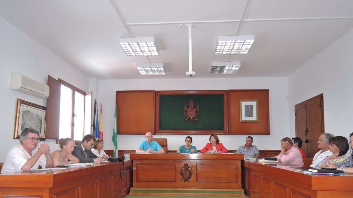 Pleno celebrado el miércoles en Mojácar con asistencia de afectados por el paseo.