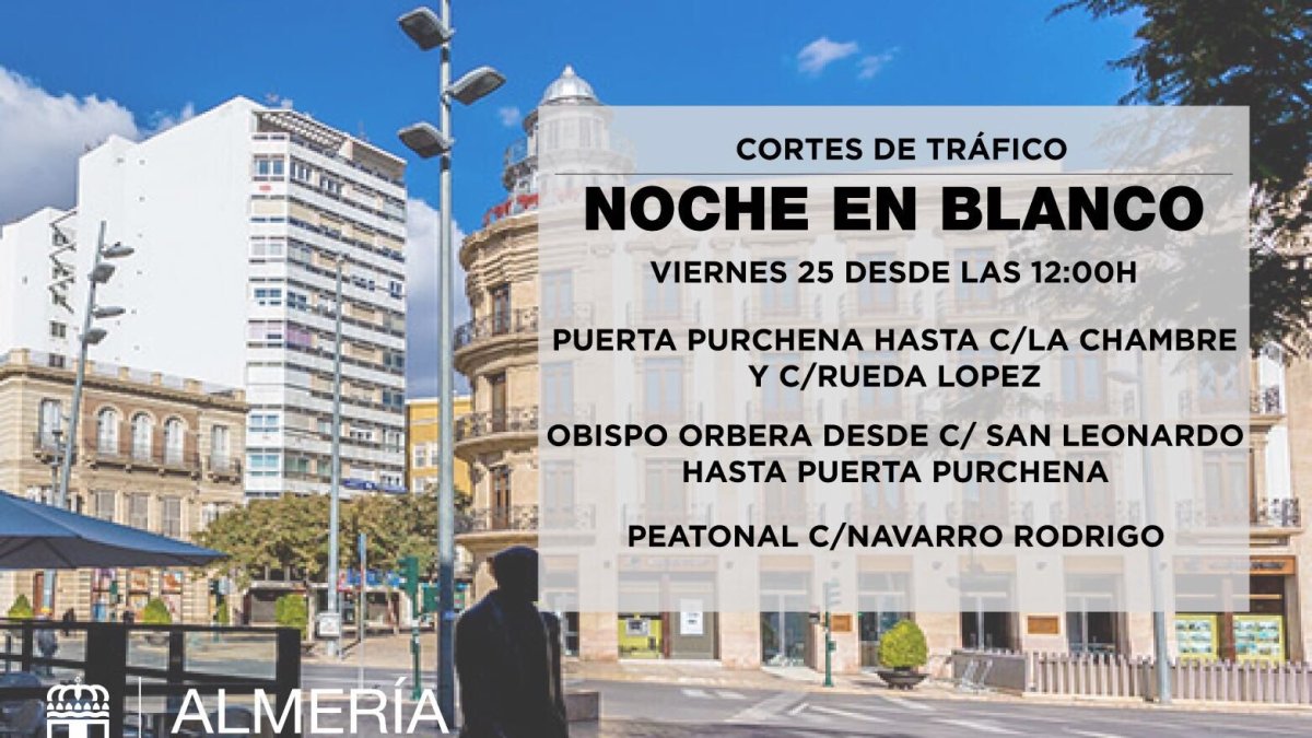 Anuncio del Ayuntamiento con los cortes de tráfico.