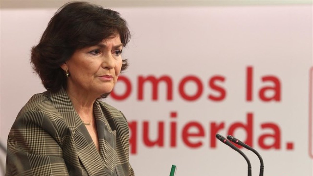 La secretaria de Igualdad del partido socialista, Carmen Calvo.