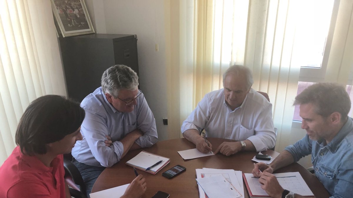 Reunión del presidente con Bonillo, Corona e Ibán.