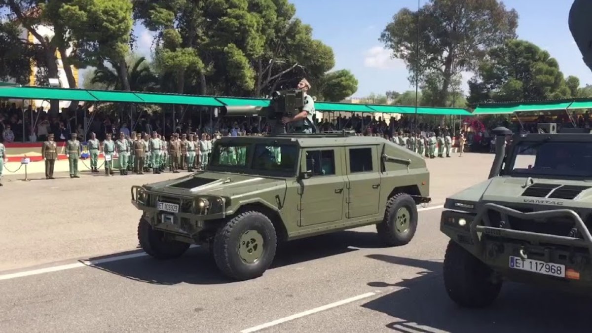 Uno de los vehículos usados en maniobras durante una exhibición anterior.