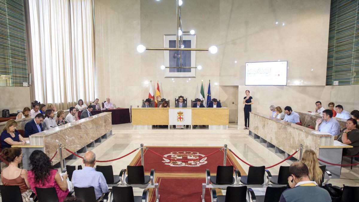 Panorámica del salón de plenos del Ayuntamiento de Almería