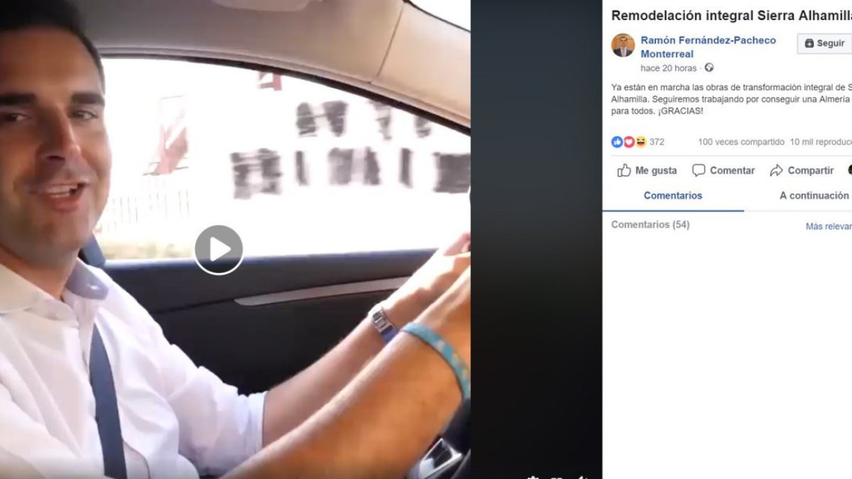 Imagen del vídeo difundido por el alcalde de Almería en su perfil de Facebook.