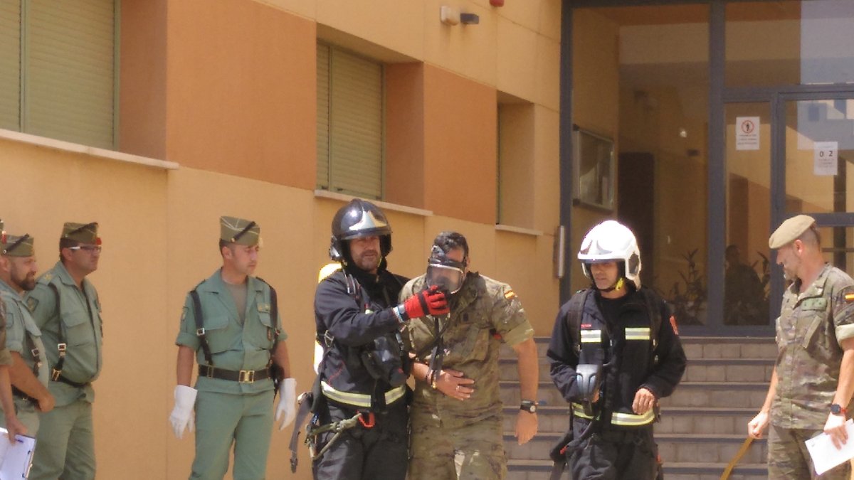 Simulacro en la base Álvarez de Sotomayor de Viator