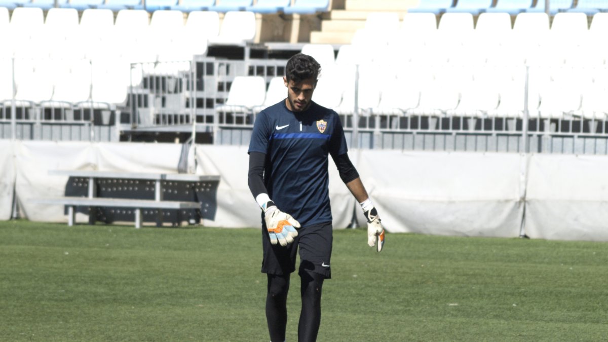 Albert Batalla en el Estadio Mediterráneo.