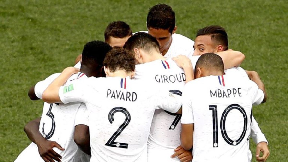 Los jugadores franceses celebrando un gol.