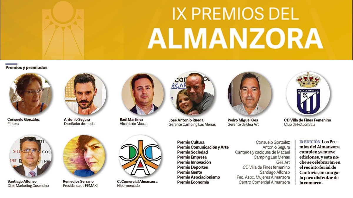 Los nueve premios y sus protagonistas.
