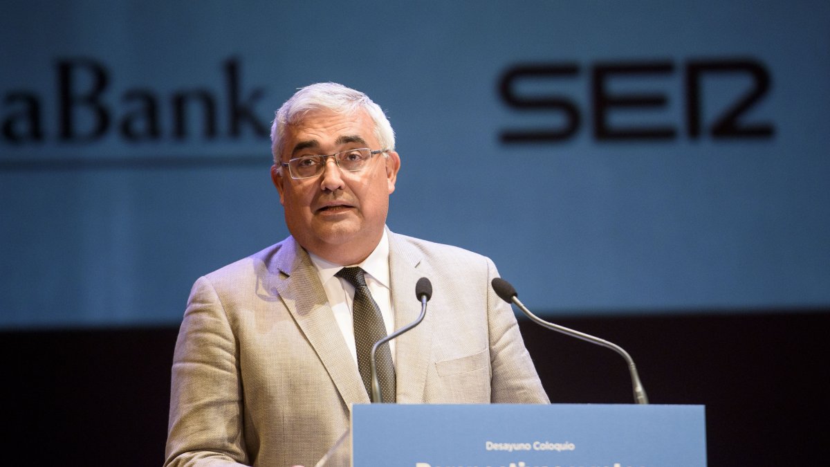 Ramírez de Arellano durante la conferencia de ayer