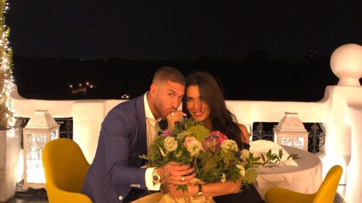 Sergio Ramos y Pilar Rubio tras la petición de matrimonio