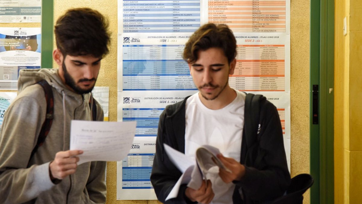 Estudiantes en la pasada Selectividad.