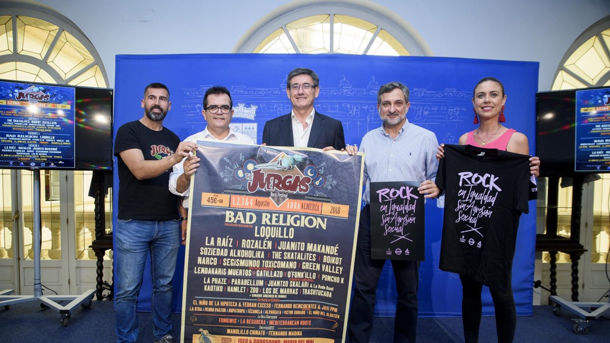 Presentación ayer de la nueva edición de ‘The Juergas Rock’ en la Diputación.