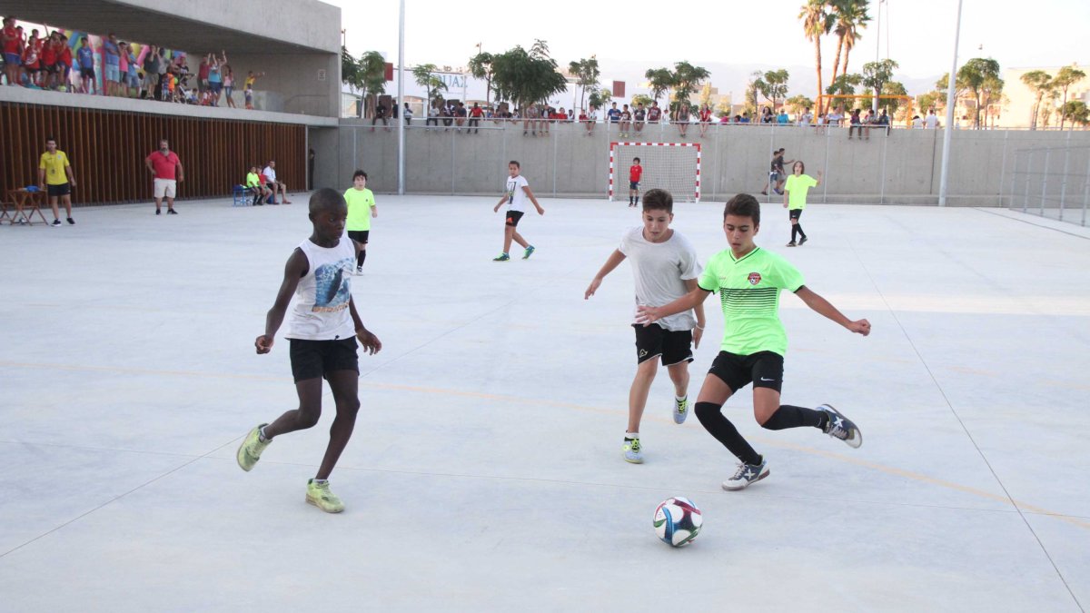 Fútbol Sala en las pistas de Los Bajos en 2017.