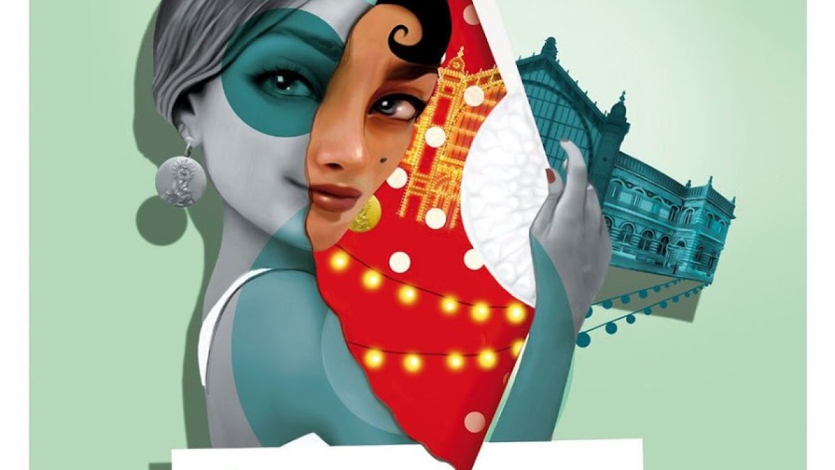 Detalle del cartel de Feria donde se aprecia cómo serán los abanicos de esta edición.