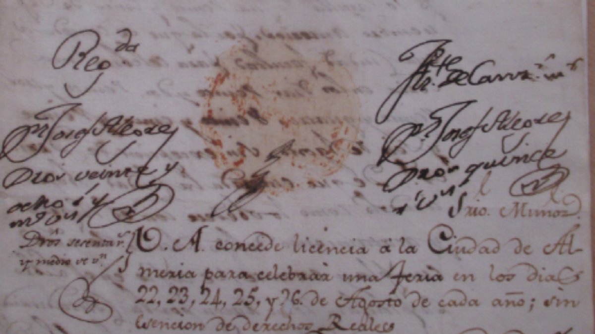 Detalle del texto de la petición a Carlos IV para celebrar una feria en Almería (Imagen: Archivo Municipal de Almería).