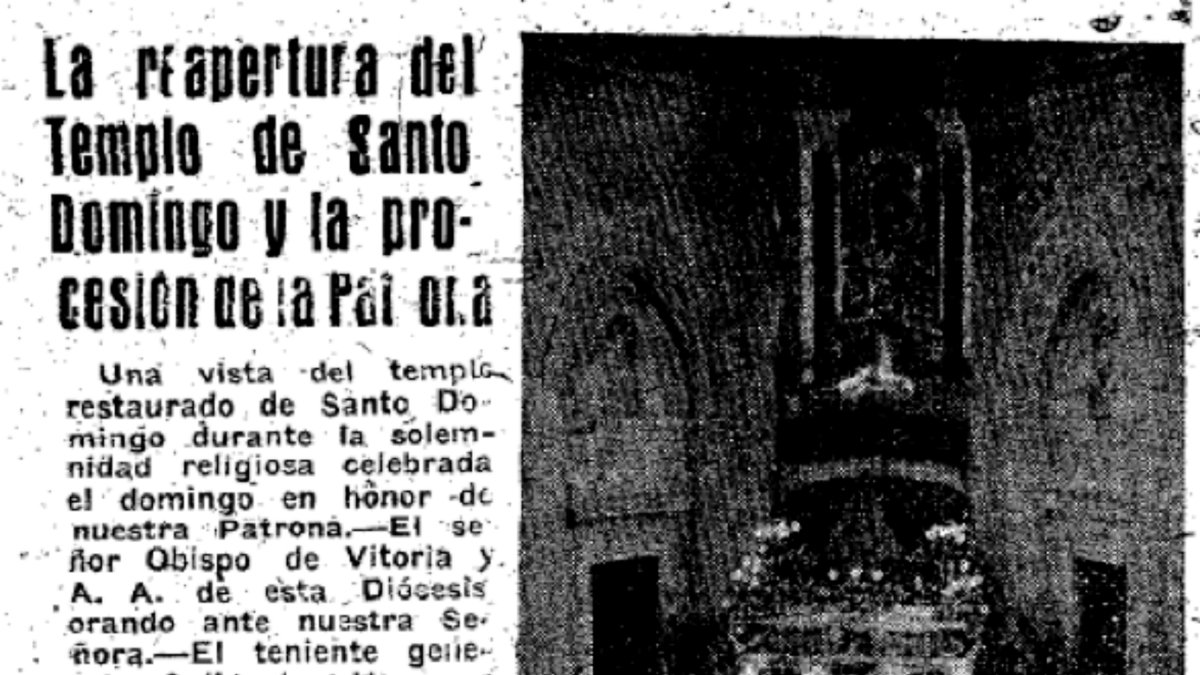 Imágenes de la bendición de la iglesia de Santo Domingo el 30 de agosto de 1947.