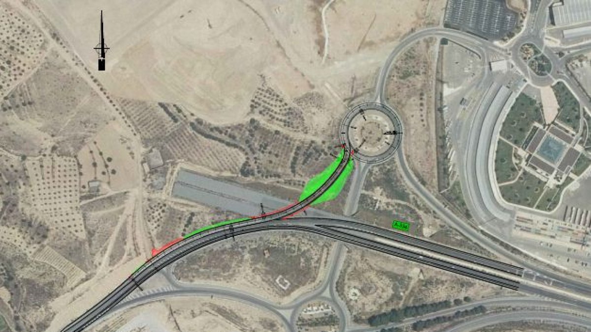 Esquema de las obras que se van a realizar en el kilómetro 60 de la A-334.