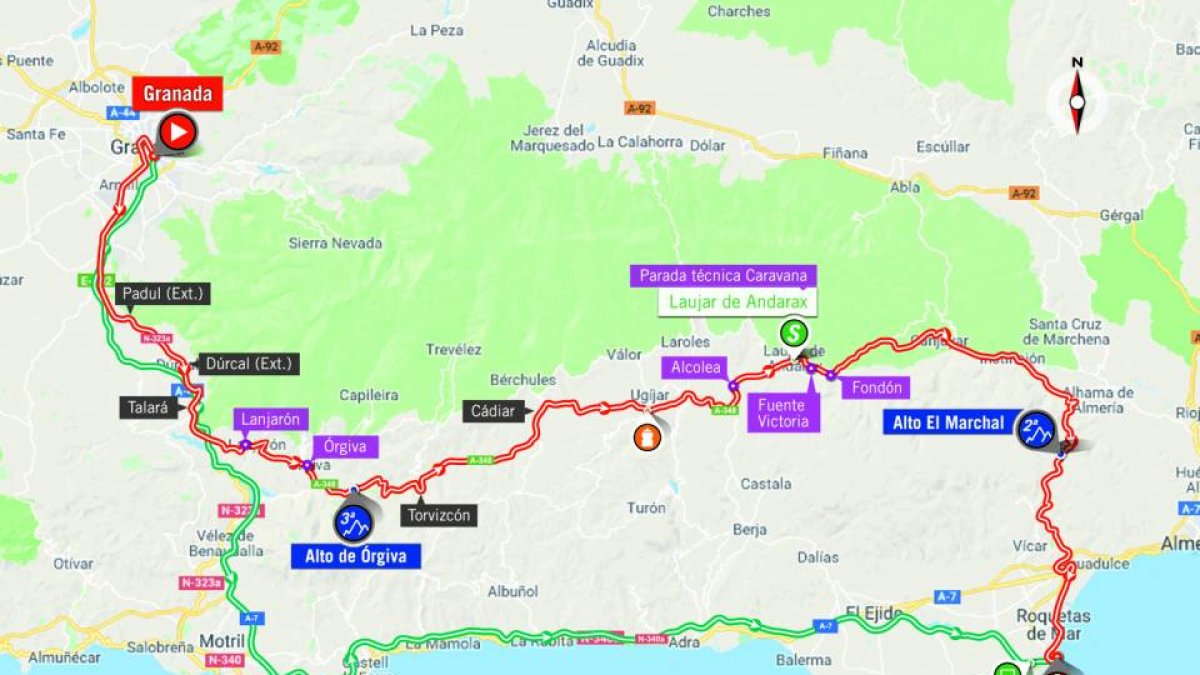 El recorrido de la quinta etapa de La Vuelta.