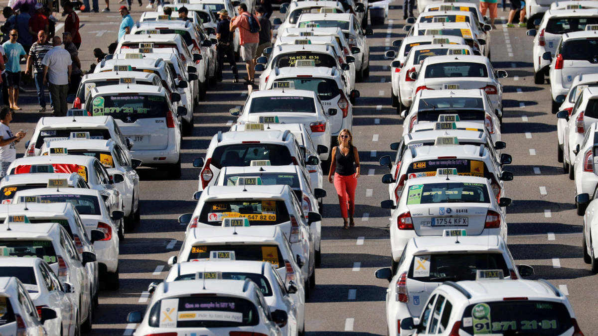 Huelga de taxistas en Madrid el pasado julio.