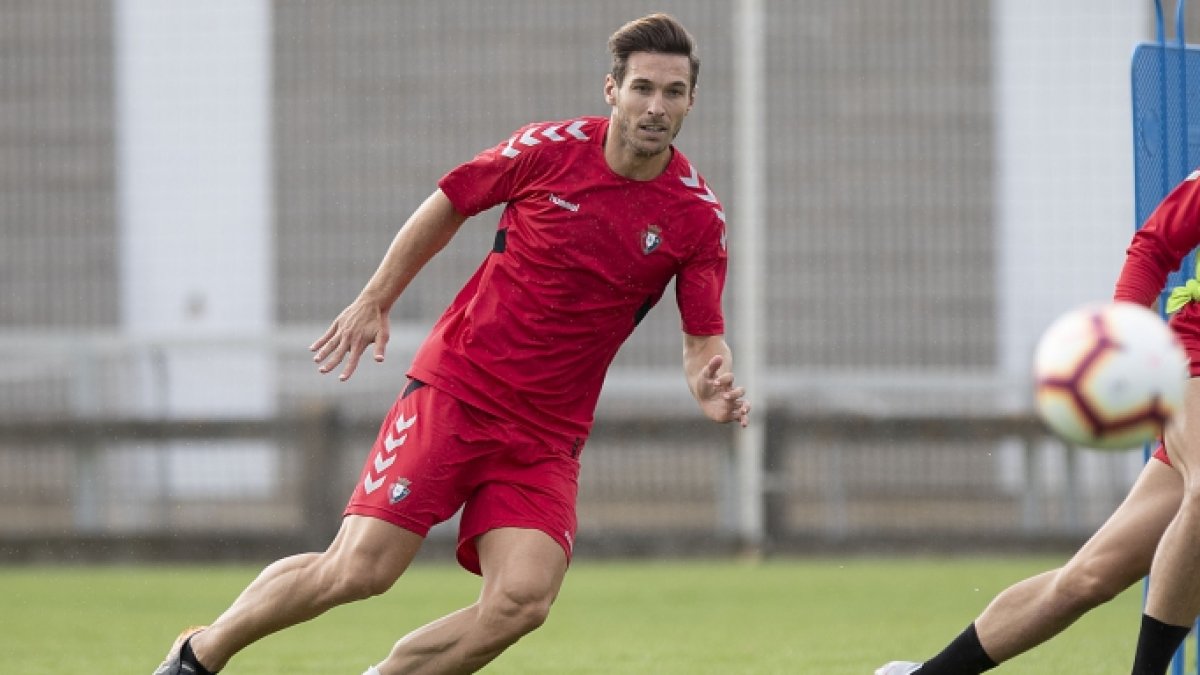 Xisco en el entrenamiento de Osasuna.
