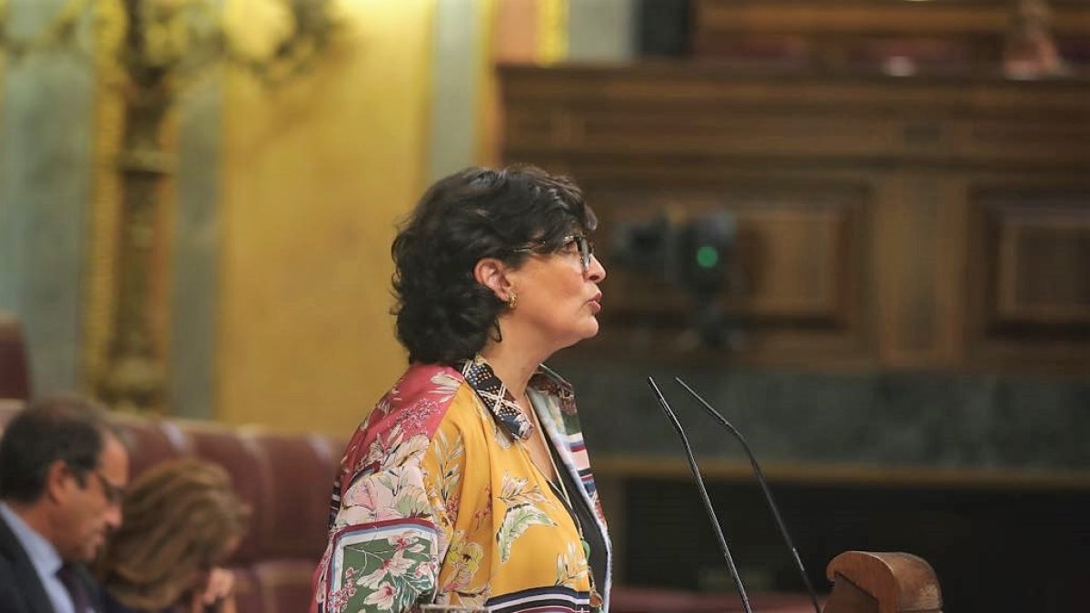 Carmen Navarro durante su intervención en el Pleno del Congreso de los Diputados.