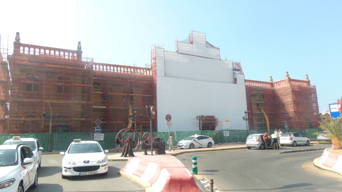 Vista general de las obras en marcha por Fomento en la estación