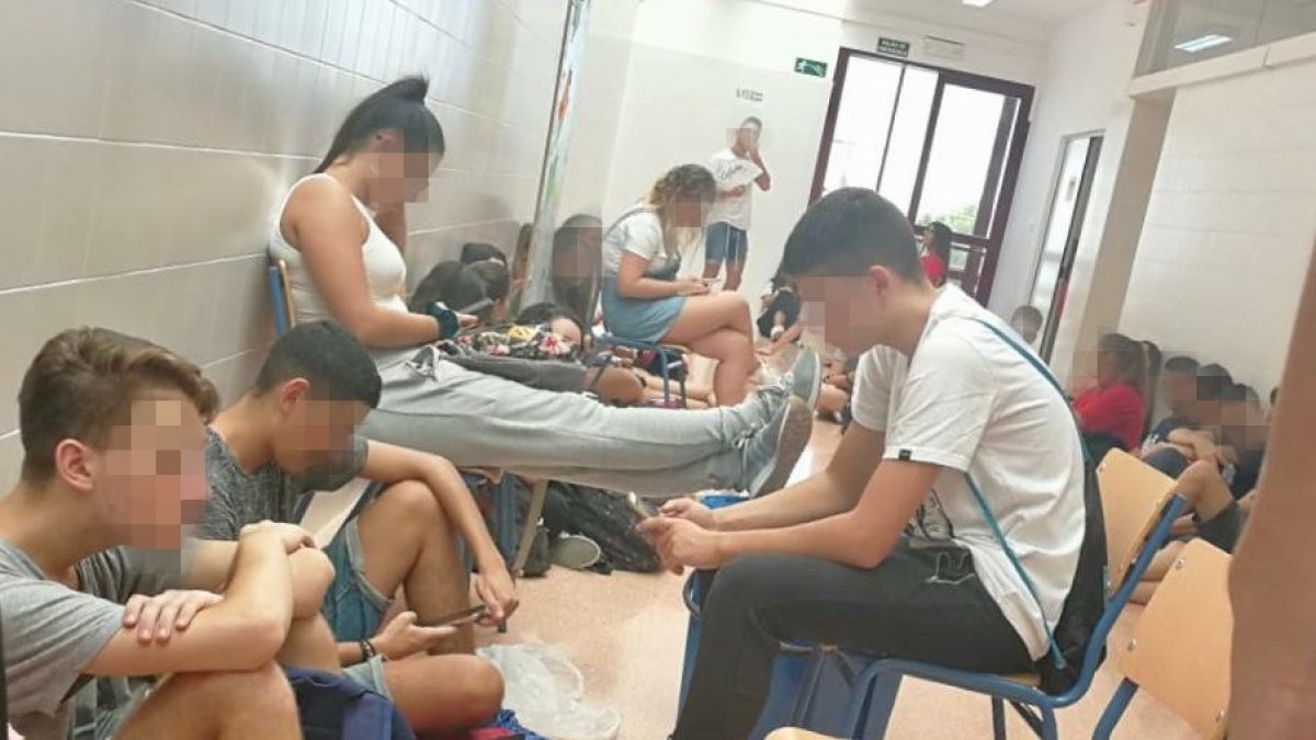 Fotografía tomada por uno de los alumnos afectados.