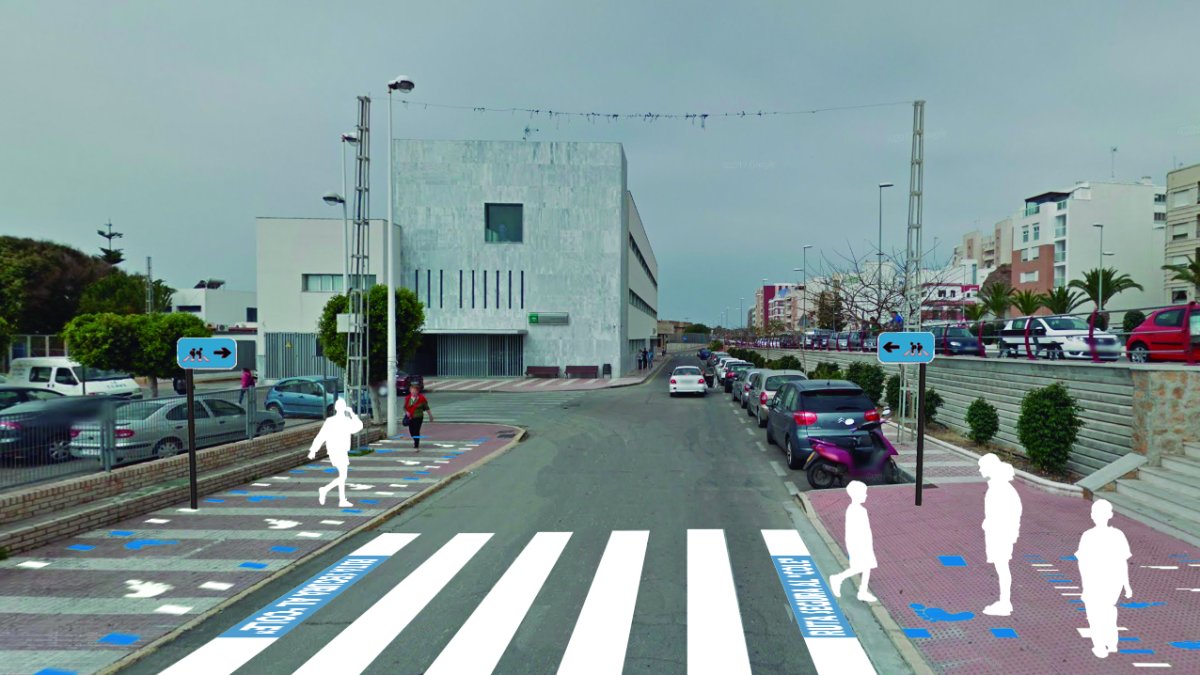 Fachada de la oficina de la empresa Aguas de El Ejido ubicada en la Plaza Mayor del municipio ejidense.