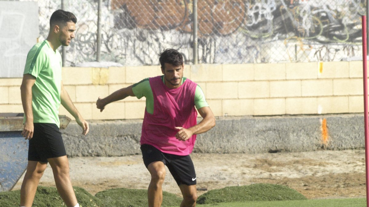 José Romera en el entrenamiento de este miércoles.