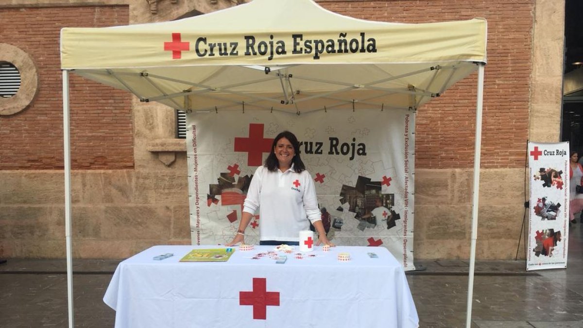 Mesa instalada en el Mercado Central.