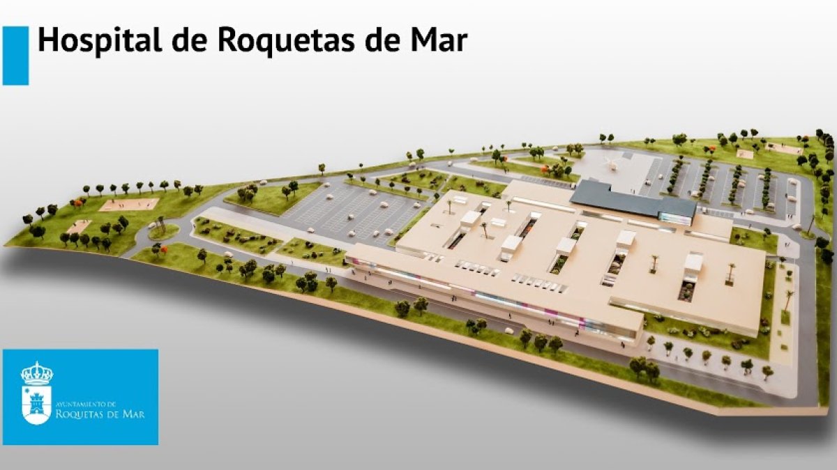 Maqueta del proyecto original del futuro hospital.