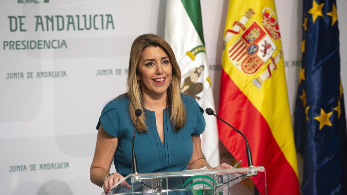 Susana Díaz, ayer en San Telmo.