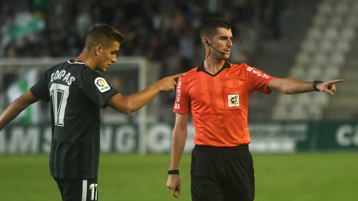 Corpas y Moreno en el partido de El Arcángel.