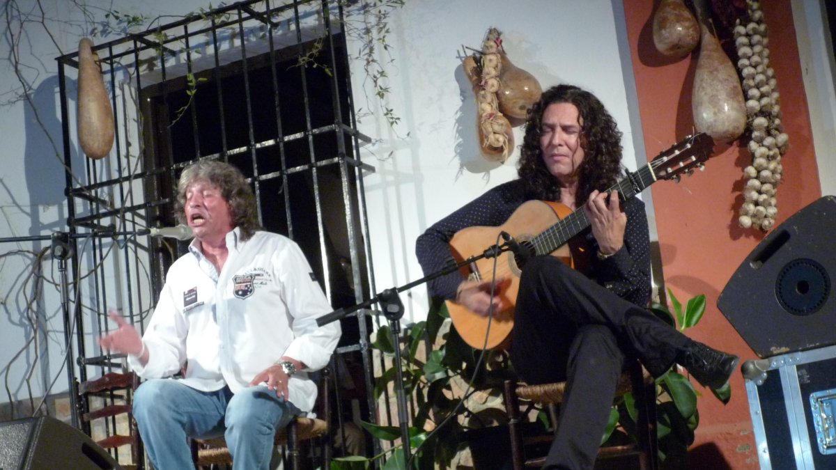 José Mercé y Tomatito, en una de sus actuaciones conjuntas en el Festival de Fondón.