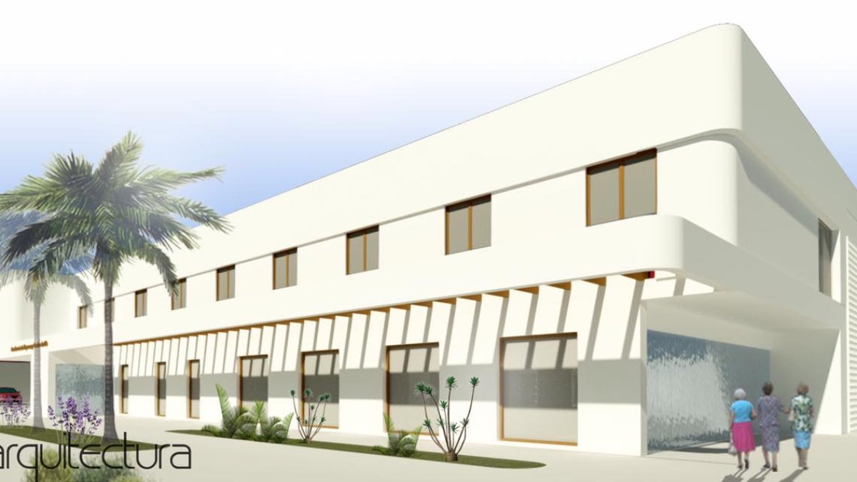 Una de las fachadas de la futura residencia.