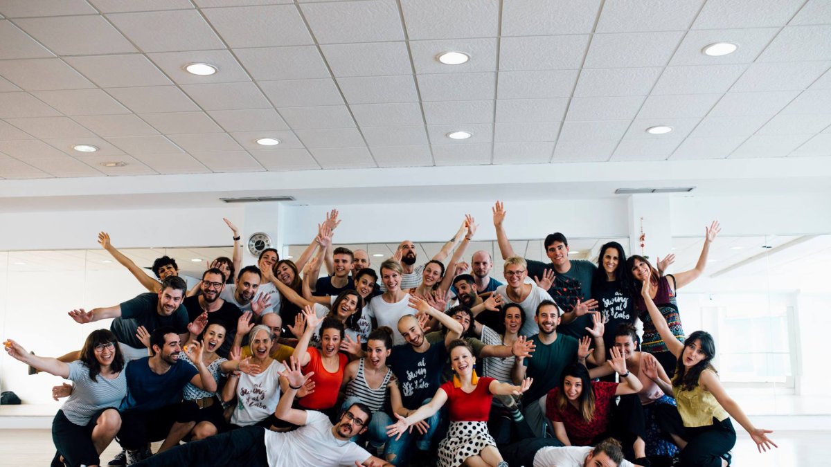 Alumnos asistentes a los talleres del Almería Swing Fest, en una edición anterior (Rhetangles).