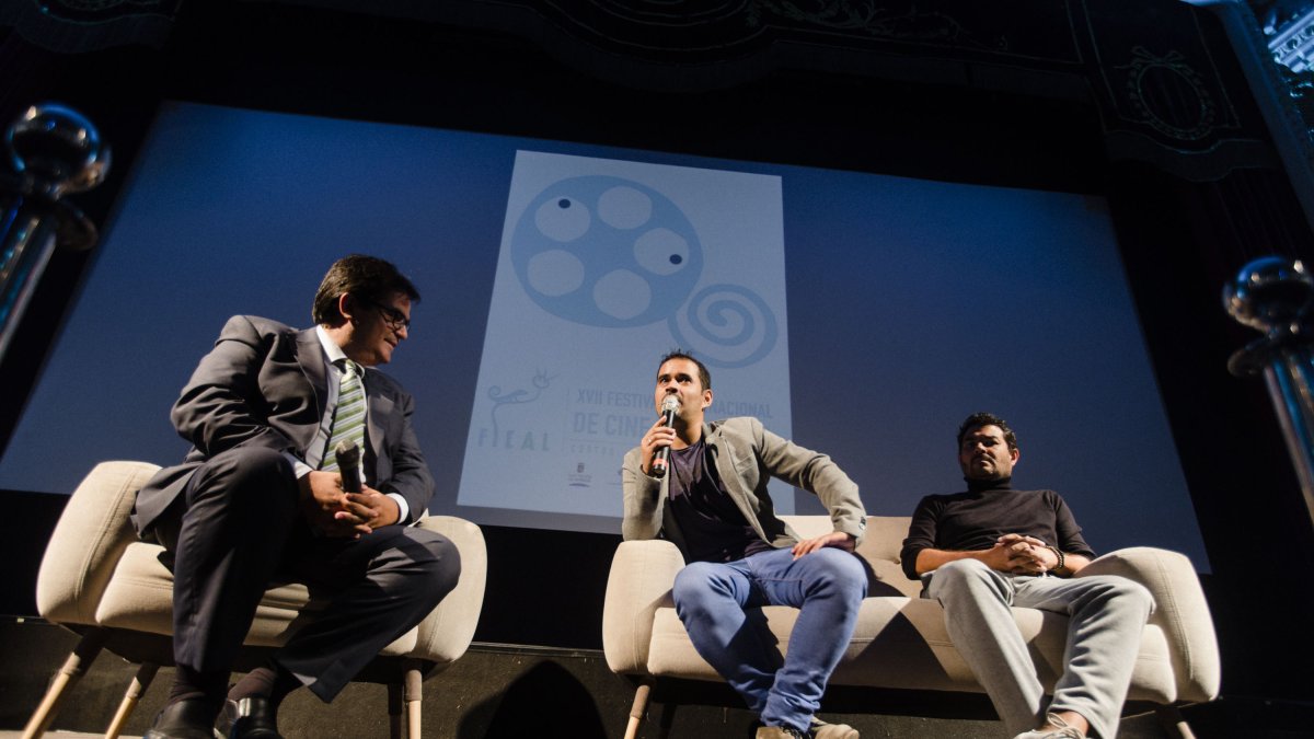 Presentación del cartel de Roberto Rodríguez, esta mañana en el Teatro Cervantes.