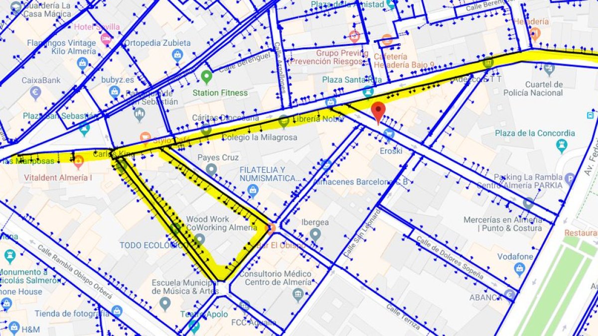 Zonas afectadas por el corte del suministro de agua.
