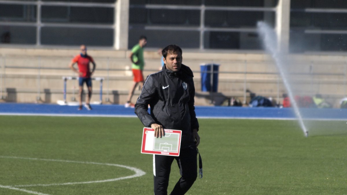 Fran Fernández en el entrenamiento de este miércoles.