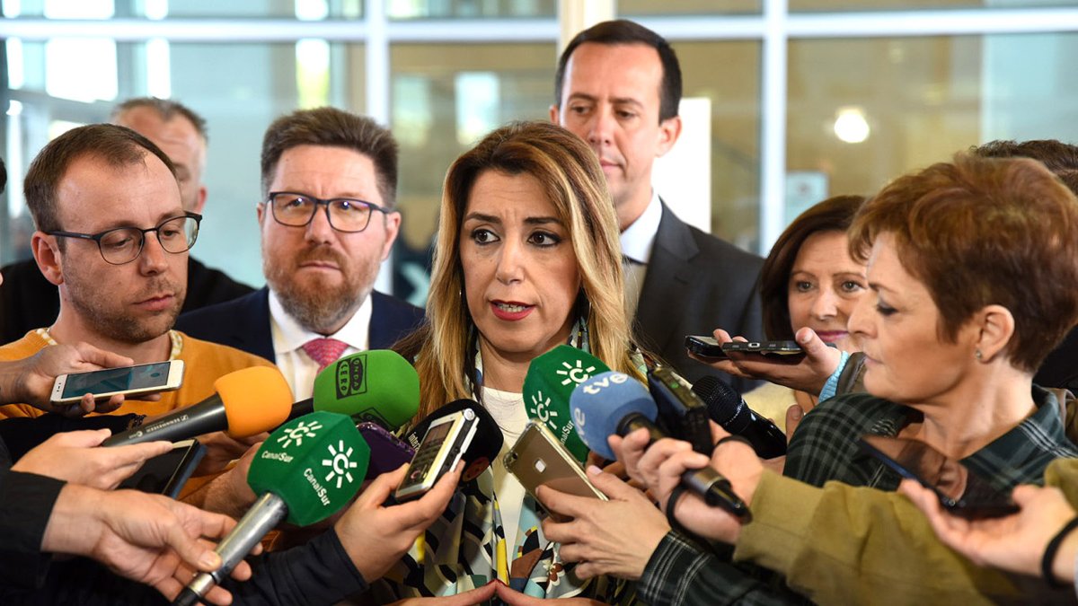 Susana Díaz, ayer en Almería.