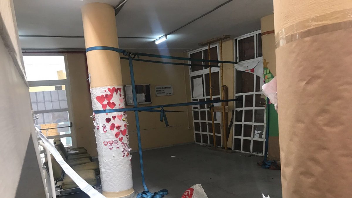 Estado actual del colegio, más de dos meses después del accidente.