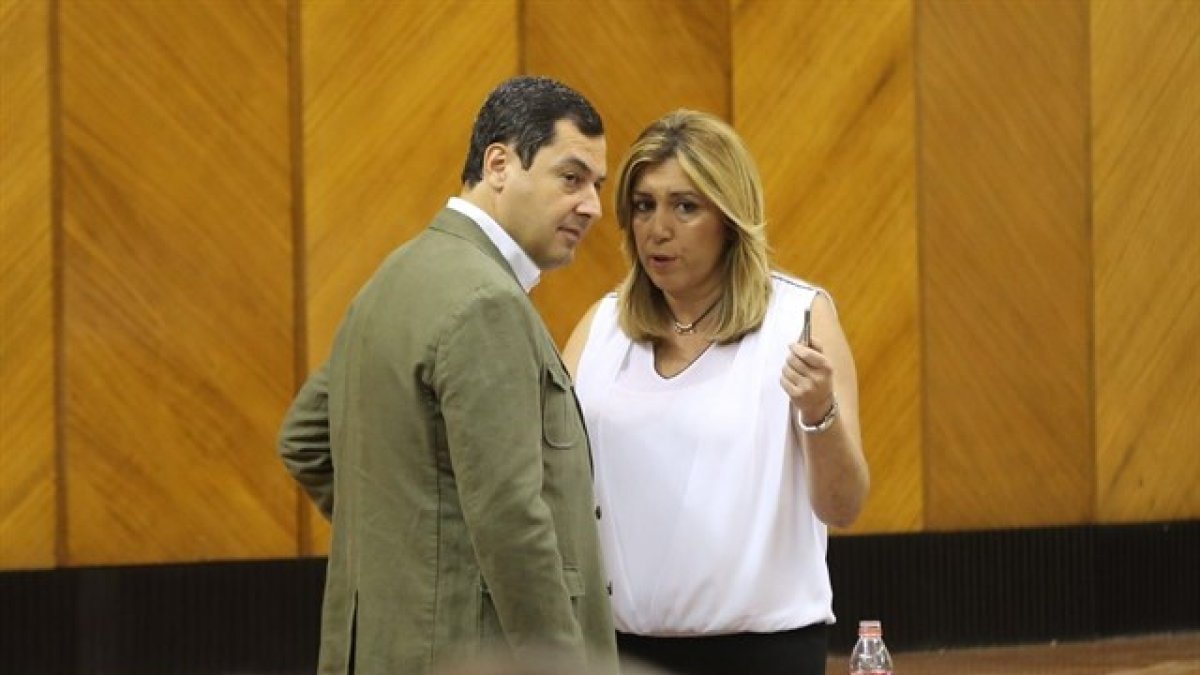 Imagen de los líderes del PP y PSOE en Andalucía.