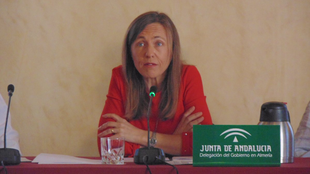 La Delegada de Educación durante la presentación del inicio del curso académico.
