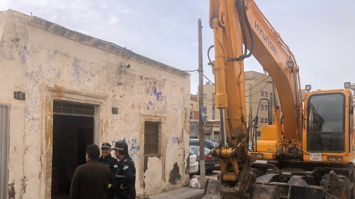 Derribo de las viviendas