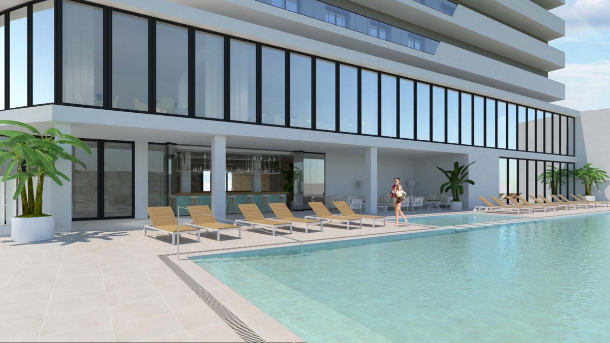 Imagen   virtual del hotel proyectado por Playa Senator.