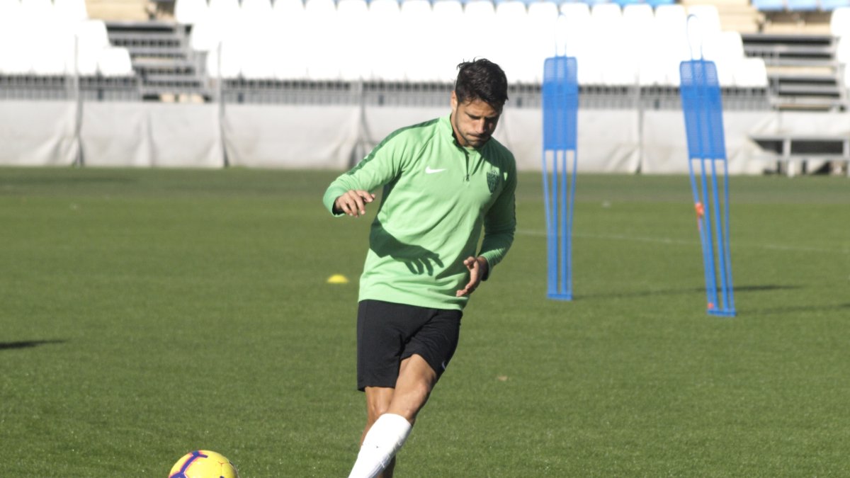 José Romera en el entrenamiento.