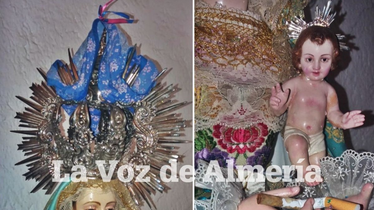 Estado de la imagen de la virgen en la parroquia de Campohermoso.