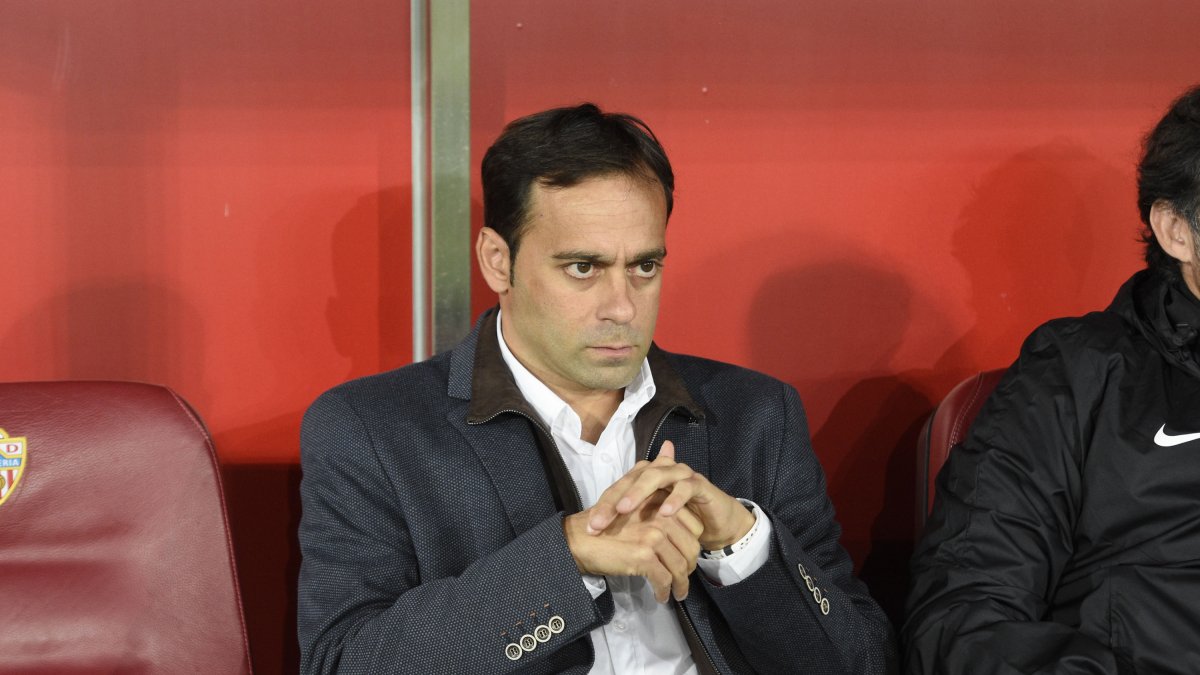 Fran Fernández antes de que comenzara el partido.