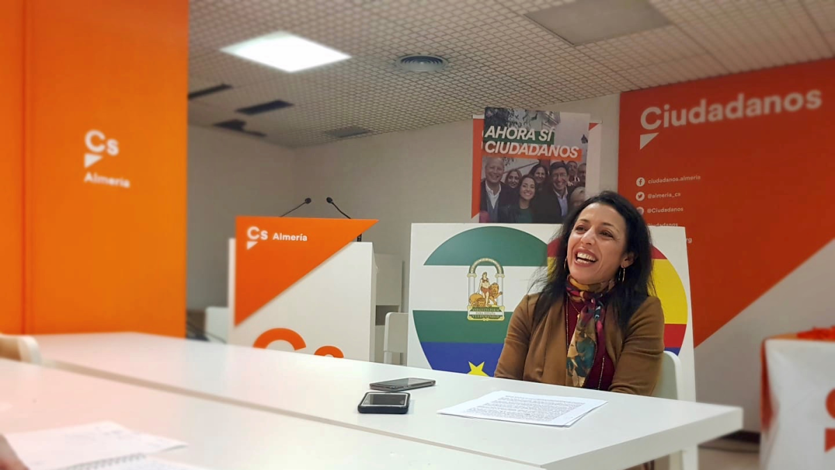 Marta Bosquet  en la sede de Ciudadanos de la capital durante la entrevista.